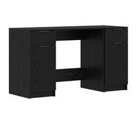 YUTAASU Scrivania moderna con cassettiera, cassetti e scomparti per lo studio in rovere nero in legno