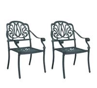 YUTAASU Sedie da giardino in alluminio pressofuso, 2 pezzi, colore verde, con braccioli e schienale per il massimo comfort di seduta, durevoli, leggere e facili da pulire, ideali come sedie relax per