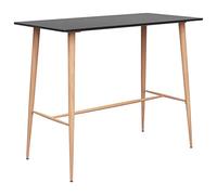 YUTAASU Set da bar da 7 pezzi bianco e nero dal design moderno, composto da un tavolo da banco con piano in MDF e gambe in metallo effetto legno e sgabelli da bar con seduta ergonomica