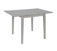 YUTAASU Set da pranzo da 5 pezzi con tavolo da pranzo allungabile in legno massello di gomma e 4 sedie con cuscino grigio, stabile e durevole, carico massimo 110 kg per sedile