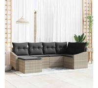 YUTAASU Set da pranzo da giardino con cuscini e contenitore, 6 pezzi, grigio chiaro, design modulare con spazio per la terrazza. Spiegazione di ottimizzazione: 1. Informazioni principali: