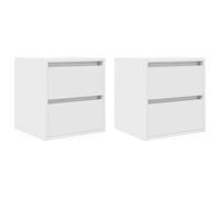 YUTAASU Set di 2 comodini da parete bianchi, 38 x 34 x 40 cm, comodini sospesi in legno con robusto spazio per libri e decorazioni, montaggio a parete di facile manutenzione per risparmiare spazio