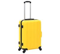 YUTAASU Set di 3 valigie da viaggio in ABS rigido, con ruote e serrature di sicurezza, resistenti e leggeri, con cinghie di tensione e maniglia per il trasporto, giallo., 1 & 4, No