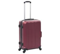 YUTAASU Set di 3 valigie da viaggio in ABS rigido, con ruote e serrature di sicurezza, resistenti e leggeri, con cinghie di tensione e maniglia per il trasporto, rosso vivo, 1 & 4, No