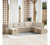 YUTAASU Set di divani da giardino con cuscini, 8 pezzi, beige, in polyrattan, modulari, per esterni per terrazza e balcone, spiegazione di ottimizzazione: **Informazioni principali e parole chiave: **