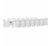 YUTAASU Set di mobili da giardino in polyrattan bianco, 400 x 100 cm, set da pranzo per terrazza con cuscini, moderno gruppo di sedute per 17 persone, facile da montare