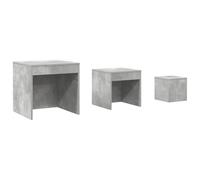YUTAASU Set tavolino versatile grigio cemento 3 pezzi Tavolini in legno dal design moderno per soggiorno e camera da letto salvaspazio grazie alla differenza di dimensioni