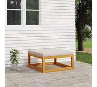YUTAASU Sgabello da giardino con cuscini grigio chiaro in legno massello di acacia, per interni ed esterni, comoda esperienza di seduta con imbottitura spessa, design modulare per una combinazione