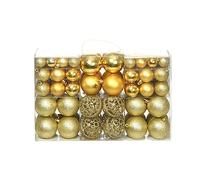 YUTAASU Shatterproof Plastic Christmas Ornaments Set, Gold Glittering Balls for Tree Decorations, 3 Sizes (3cm, 4cm, 6cm) with Hanging String, 100 Pieces Total