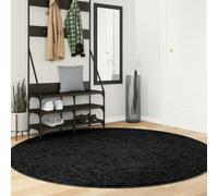 YUTAASU Soft Plush Black Round Rug, 200cm Diameter Polyester Carpet with 12.5mm Pile Height for Indoor Floor Heating, OEKO-TEX Certified Non-Toxic Modern Home Decor
