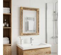 YUTAASU Specchio da parete in vetro, 70 x 50 cm, marrone e nero | Design a specchio piatto, montaggio a parete, riflesso chiaro, stile moderno, facile da pulire