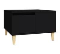 YUTAASU Tavolino da caffè nero, 55 x 55 x 36,5 cm, in legno con gambe massicce in eucalipto, scomparto aperto e cassetto, elegante tavolino con design scandinavo per il vostro