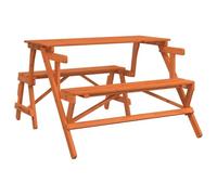 YUTAASU Tavolo da picnic 2 in 1 in legno massiccio con panche, tavolo convertibile per esterni e panca da giardino in abete