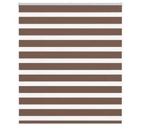 YUTAASU Tenda Zebrata Marrone 150x120 cm in Poliestere, Oscurante con Doppio Strato, Montaggio a Parete o Finestra, Regolazione Catena Sicura per Illuminazione Controllata e Privacy