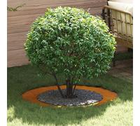 YUTAASU Vaso Fioriera in Acciaio Corten Circolare 90 cm Colore Arancione Rustico per Esterni Giardino Patio Design Resistente Intarsi Decorativi