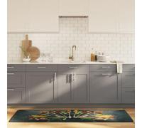 YUTAASU Velvet Kitchen Runner Rug 60x180 cm Multicolor, Non-Slip PVC Backing, Washable Polyester Floor Mat with Digital Print, Sound Absorbing, Anti-Bacterial, Low