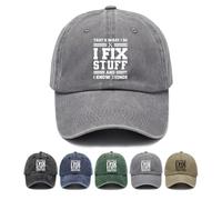 Yutdeng Cappello Baseball Uomo Donna Cotone Estivo con Visiera Cappellino Regolabile I Fix Stuff Stampa Personalizzata Taglia Unica Berretto Snapback Hip-Hop Trucker Hat Cappelli,Grigio