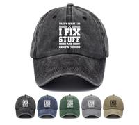 Yutdeng Cappello Baseball Uomo Donna Cotone Estivo con Visiera Cappellino Regolabile I Fix Stuff Stampa Personalizzata Taglia Unica Berretto Snapback Hip-Hop Trucker Hat Cappelli,Nero