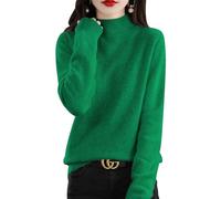 Yutdeng Maglione Donna Maglia Collo Alto Elegante Dolcevita Pullover Termica Manica Lunga Lavorato a Maglia Invernale Casual di Base Fondo Maglione Felpa,Verde,XL