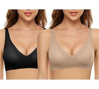 Yutdeng Senza Ferretto Reggiseno Sportivo Intimo da Donna Regiseni a Coppa Morbida Bra Senza Cuciture Bralette Rimovibili Comoda Lisca Cotone Lingerie per Corsa Yoga