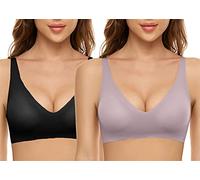 Yutdeng Senza Ferretto Reggiseno Sportivo Intimo da Donna Regiseni a Coppa Morbida Bra Senza Cuciture Bralette Rimovibili Comoda Lisca Cotone Lingerie per Corsa Yoga