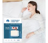 Yutianli Set di lenzuola usa e getta, copripiumino e federe, per hotel e viaggi, set di lenzuola portatile pronto all'uso (viaggio 4 pezzi matrimoniale)