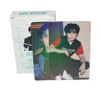 Yuto Cartoline fotografiche laser Stray Kids, 50 carte fotografiche con effetto olografico per bambini randagi, carte Lomo, per ragazzi e ragazze (carta laser Lee Know)