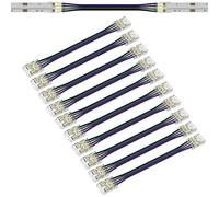YUTOKEER 10 mm Solderless FCOB COB RGB LED Strip Connectors Kit - 4 Pin, Trasparente, Gapless, Estendibile con doppie estremità & Plug Extension Compatible Only with 10 mm COB Strip (Dual End Jumpers)