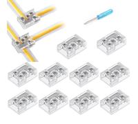 YUTOKEER Connettore per striscia LED da 8 mm, senza saldatura, adatto per strisce LED 5050 3528 COB SMD, a forma di L e connettore angolare a forma di T, design trasparente, con cacciavite incluso