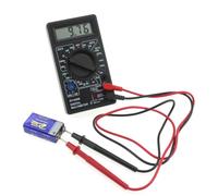 YUTONG - Multimetro digitale tascabile per auto, tester di tensione della batteria, mini multimetro elettronico, accessori per amperometro, resistenza, due tubi, tre tubi con penna a batteria