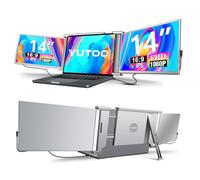 YUTOO Estensore per schermo portatile, triplo monitor portatile da 14 pollici per laptop con rotazione di 315°, Plug and Play, 1080p, FHD, estensore monitor per laptop da 13,5 ~ 16,9 pollici, HDMI