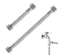 YUTOU 2 tubi flessibili in acciaio inox 304, 1/2", anti-scoppio, tubo flessibile in acciaio inox, per bagno, toilette, rubinetti, lavelli da cucina (20 cm/10 cm)
