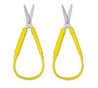 YUTOU Grip Scissors - 2 forbici con passanti, facili da impugnare, per bambini, ragazzi e adulti, per esigenze speciali (giallo)