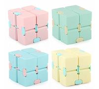 YUTOU - Set di 4 giocattoli a forma di cubo infinito per alleviare lo stress e l'ansia, giocattolo rilassante (4 colori)