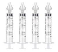 YUTOU Siringa nasale da 10 ml, per il risciacquo nasale, per neonati e bambini, sicuro detergente nasale con punta di aspirazione nasale in silicone lavabile e riutilizzabile, confezione da 4