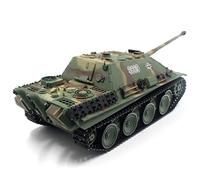 YUTT Carri armati RC per adulti, 1/16 2,4 G RC tedesco Jagdpanther Tank Destroyer modello di veicolo giocattoli regali con luci suoni (versione base/verde mimetico)