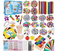 YUTUY Lavoretti Creativi per Bambini,2650+ Pezzi DIY Art Craft Set includere Pom poms, Scovolini, Bastoncino del Ghiacciolo,Piuma, Paillettes,Kids Mestiere Fai da Te Decorazioni Giocattoli