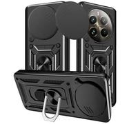 Yutwo Cover per Realme 12 Pro Plus/Pro, Custodia Antiurto Scorrevole Con Protezione Fotocamera, 360° Rotante Anello Supporto - Nero
