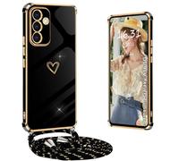 Yutwo Custodia per Samsung Galaxy A56 5G con nastro, custodia per Samsung A56 5G con cinturino in silicone resistente agli urti, motivo cuore Love Design custodia protettiva per Galaxy A56, colore