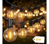 Yuucio Catena Luci Esterno 30M G40 IP44, 50+2 Lampadine Infrangibili 2700K