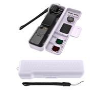 YUULNMOP Custodia da viaggio compatibile con DJI Osmo Pocket 4/3 Creator Combo Accessori, guscio protettivo rigido con 3 slot magnetici per filtri CPL/ND e 2 slot per schede microSD, con cinturino da