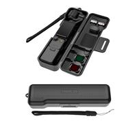 YUULNMOP Custodia da viaggio compatibile con DJI Osmo Pocket 4/3 Creator Combo Accessori, guscio protettivo rigido con 3 slot magnetici per filtri CPL/ND e 2 slot per schede microSD, con cinturino da