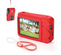 YUULNMOP Custodia in silicone per fotocamera, compatibile con Kodak PIXPRO FZ45, antigraffio, custodia morbida con cinturino da polso per custodia per fotocamera digitale FZ45 (rosso)