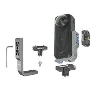 YUULNMOP Staffa di montaggio verticale orizzontale a forma di L aggiornata compatibile per Insta360 X5 X4, adattatore magnetico a sgancio rapido con foro per vite da 1/4" e connettore pieghevole a 2