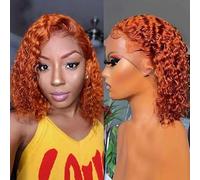 Yuumii Parrucca Bob ricci per capelli umani Parrucche frontali in pizzo 13x4 Capelli umani per le donne 180% Densità Parrucche corte ricci Bob Capelli umani Pre pizzicato Bob Parrucca anteriore in