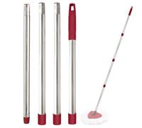 Yuunaie Manico Regolabile Compatible with Vileda Spin EasyWring Manico Telescopico per Mocio, Acciaio Inox, 76-147 cm Regolabile, Rosso con Aggancio Tedesco, Facile da Installare