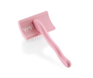 YUUP! - PINKBRUSH MINI Cardatore professionale a denti lunghi e ad alta densità, Spazzola per cani e gatti, accessori per toelettatura cane e gatto