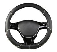 YUUSA Coprivolante Auto per Fiat 500/500E/500C/ 500L/500X/500X Sport/New 500 Electric, Pelle PU Antiscivolo Traspirante Durevole Protezione Volante Decorazione Accessori,Type D-Beige