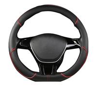 YUUSA Coprivolante Auto per Fiat 500/500E/500C/ 500L/500X/500X Sport/New 500 Electric, Pelle PU Antiscivolo Traspirante Durevole Protezione Volante Decorazione Accessori,Type D-Red