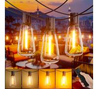 Yuusei Catena Luminosa Esterno, 36.6M Luci da Esterno Giardino Telecomando | IP45 Impermeabili, 46+2 ST38 Lampadine LED Globo Infrangibili per Gazebo, Balcone, Pergolato, Patii, Matrimoni e Feste